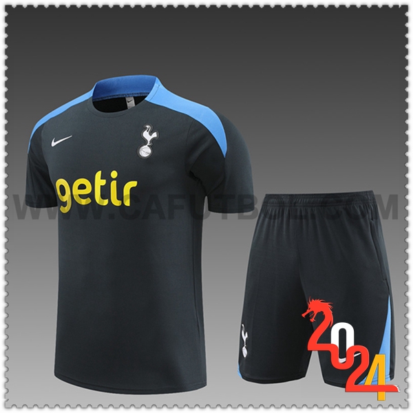 Camiseta Entrenamiento + Cortos Tottenham Hotspur Ninos Negro/Azul 2024 2025