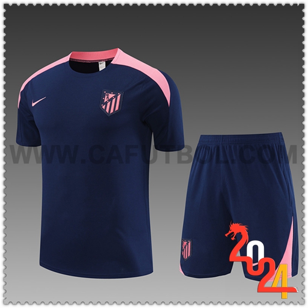 Camiseta Entrenamiento + Cortos Atletico Madrid Ninos Azul/Rosa 2024 2025