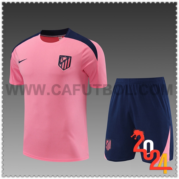 Camiseta Entrenamiento + Cortos Atletico Madrid Ninos Rosa/Azul 2024 2025