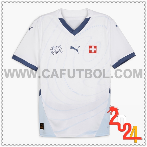 Segunda Camiseta Futbol Suiza Blanca Eurocopa 2024