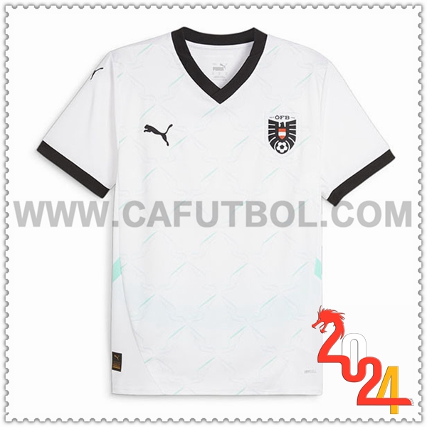 Segunda Camiseta Futbol Austria Blanca Eurocopa 2024