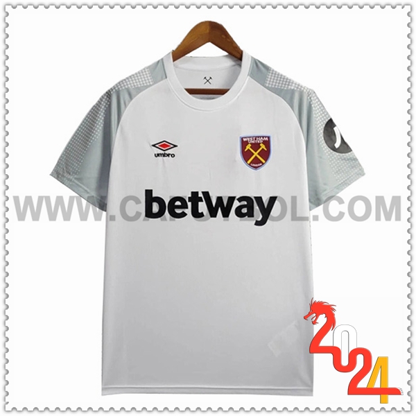 Segunda Camiseta Futbol West Ham Gris 2024 2025
