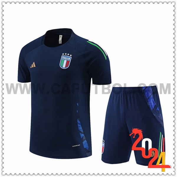 Camiseta Entrenamiento + Cortos Italia Azul 2024 2025