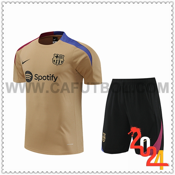 Camiseta Entrenamiento + Cortos FC Barcelona Marrón 2024 2025