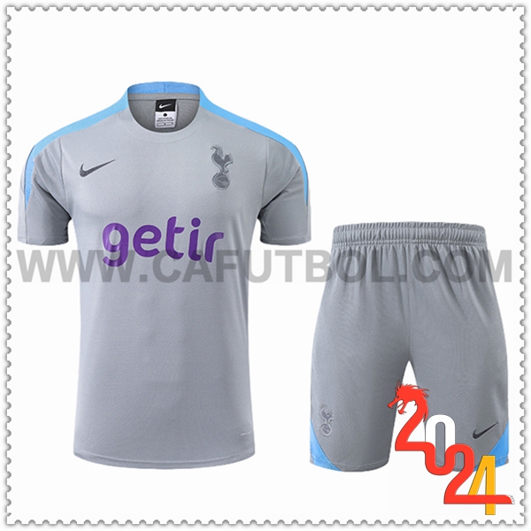 Camiseta Entrenamiento + Cortos Tottenham Hotspur Gris/Azul 2024 2025 -03
