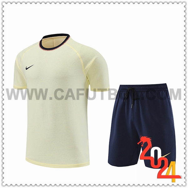 Camiseta Entrenamiento + Cortos Nike Beige 2024 2025