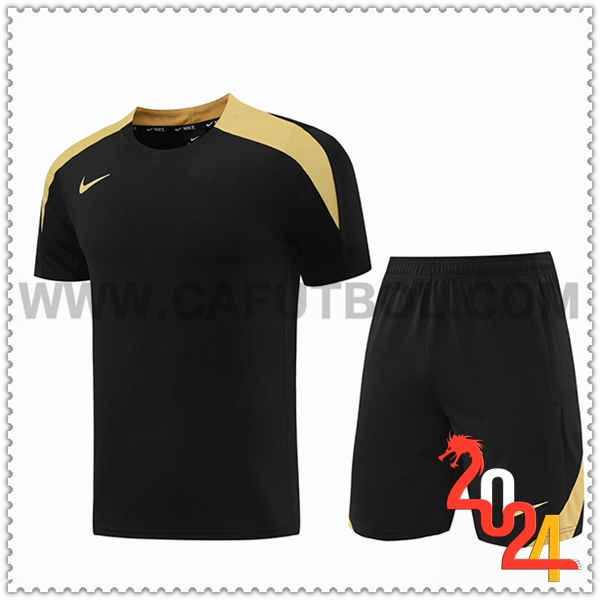 Camiseta Entrenamiento + Cortos Nike Negro/Amarillo 2024 2025