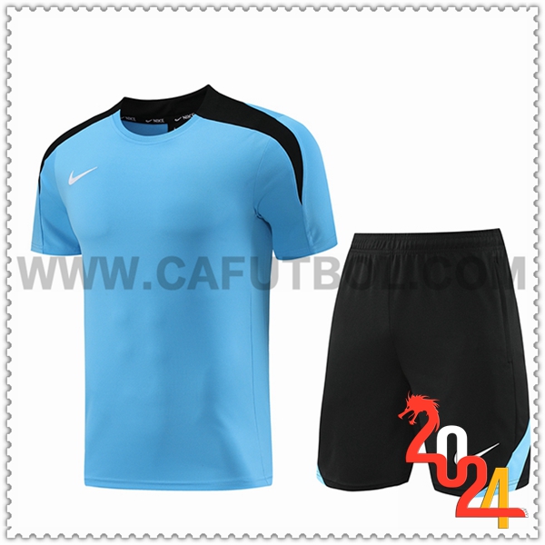 Camiseta Entrenamiento + Cortos Nike Azul/Negro 2024 2025