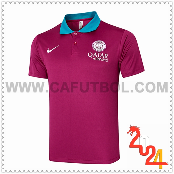 Camiseta Polo PSG Violeta/Negro 2024 2025
