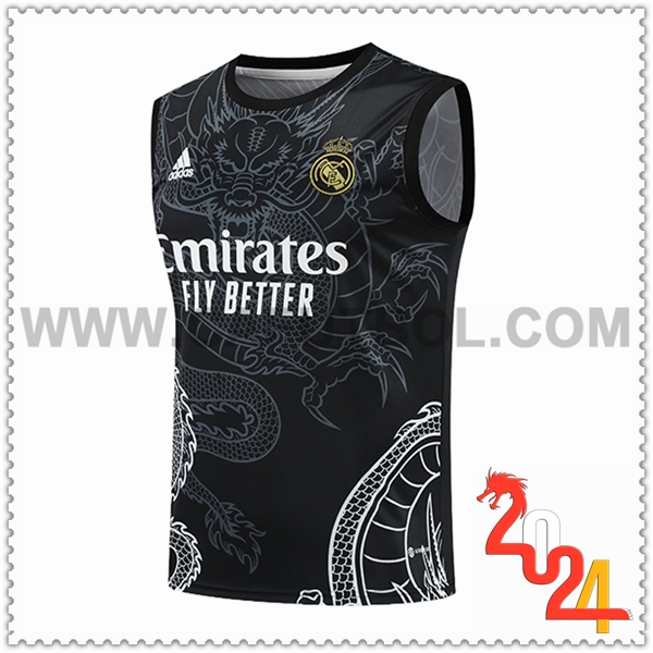 Chalecos De Futbol Real Madrid Negro/Gris/Blanco 2024 2025