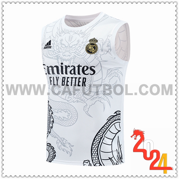 Chalecos De Futbol Real Madrid Blanco/Negro 2024 2025