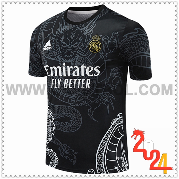 Camiseta Entrenamiento Real Madrid Negro/Gris/Blanco 2024 2025