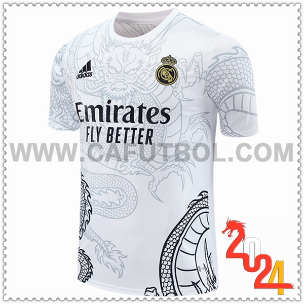 Camiseta Entrenamiento Real Madrid Blanco/Negro 2024 2025