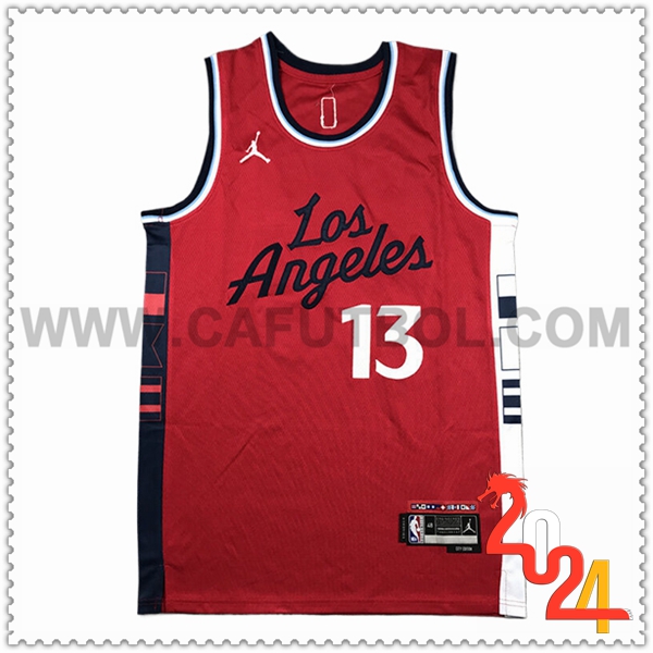 Camisetas De Futbol Los Angeles Clippers (GEORGE #13) 2024/25 Rojo/Blanco/Negro