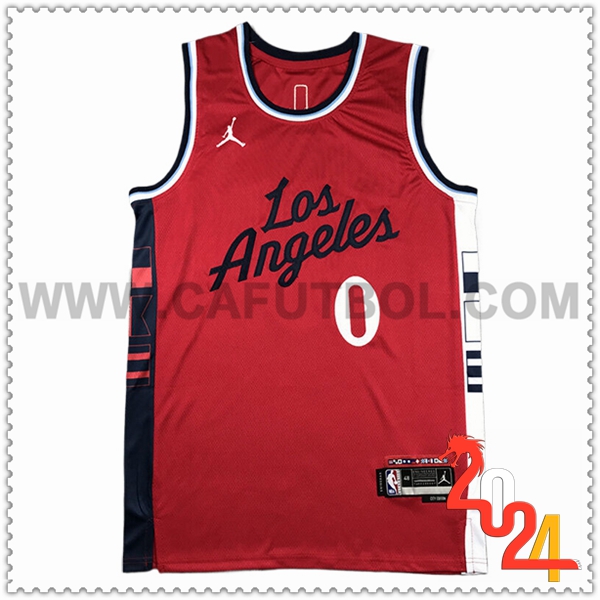 Camisetas De Futbol Los Angeles Clippers (WESTBROOK #0) 2024/25 Rojo/Blanco/Negro