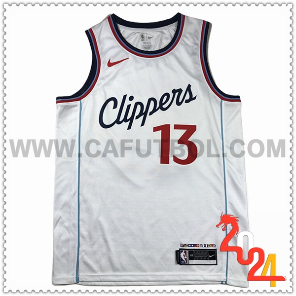 Camisetas De Futbol Los Angeles Clippers (GEORGE #13) 2024/25 Blanco