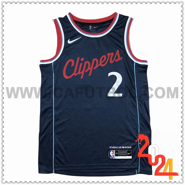 Camisetas De Futbol Los Angeles Clippers (LEONARD #2) 2024/25 Azul Oscuro