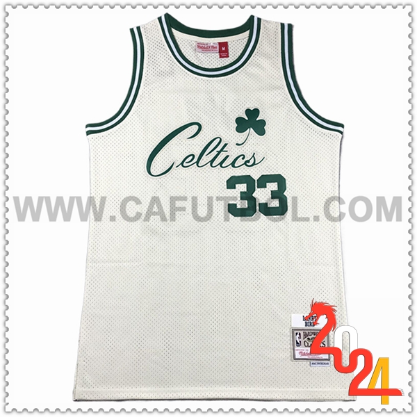 Camisetas De Futbol Boston Celtics (BIRD #33) 2024/25 Blanco/Verde -02