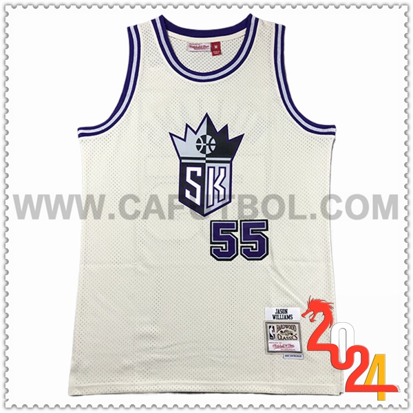 Camisetas De Futbol Sacramento Kings (WILLIAMS #55) 2024/25 Blanco/Violeta