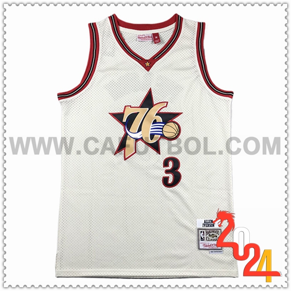 Camisetas De Futbol Philadelphia 76ers (IVERSON #3) 2024/25 Blanco