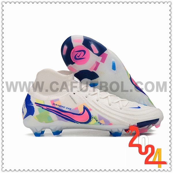 Nike Botas De Fútbol Phantom Luna Elite NU FG Blanco/Rosa/Azul