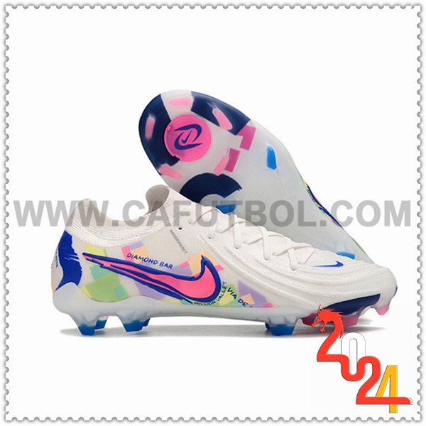 Nike Botas De Fútbol Phantom Luna Elite NU FG Blanco/Rosa/Azul -02