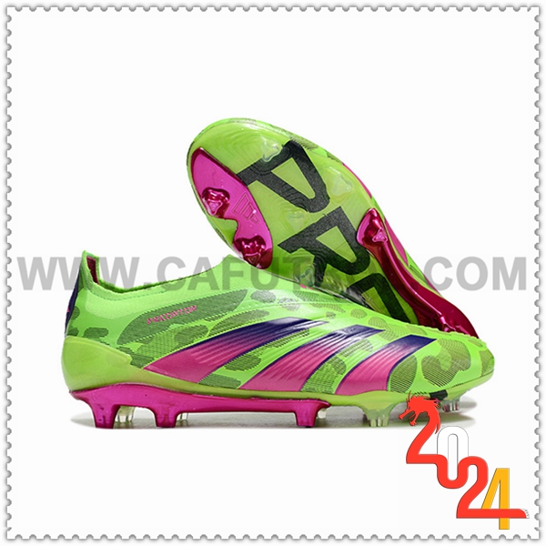 Adidas Botas De Fútbol PREDATOR ELITE LACELESS BOOTS FG Verde/Violeta/Gris