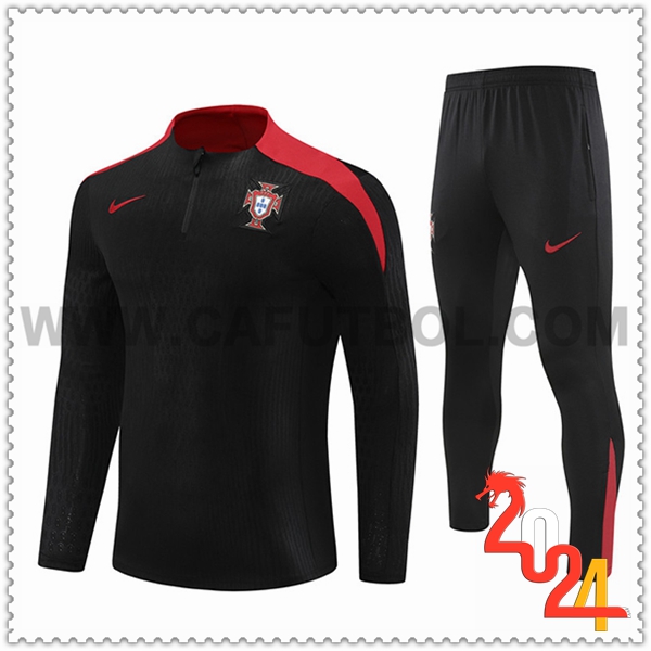 Chandal Futbol Portugal Negro/Rojo 2024 2025