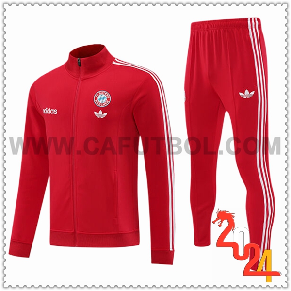 Chaquetas Chandal Futbol Bayern Munich Rojo 2024 2025