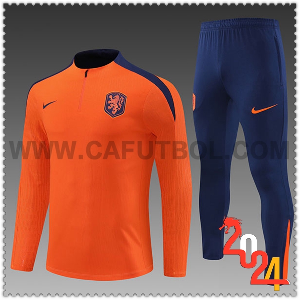 Chandal Futbol Países Bajos Ninos Naranja/Azul 2024 2025