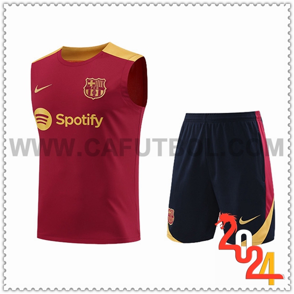 Camiseta Entrenamiento sin mangas FC Barcelona Rojo/Amarillo 2024 2025