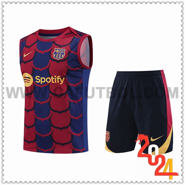 Camiseta Entrenamiento sin mangas FC Barcelona Azul/Rojo 2024 2025