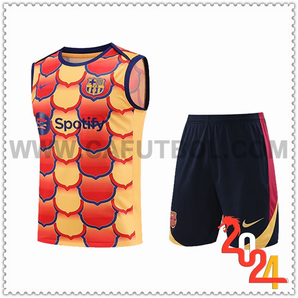 Camiseta Entrenamiento sin mangas FC Barcelona Naranja/Rojo 2024 2025