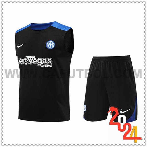 Camiseta Entrenamiento sin mangas Inter Milan Negro/Azul 2024 2025