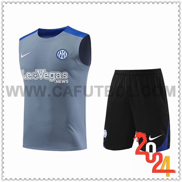 Camiseta Entrenamiento sin mangas Inter Milan Gris/Azul 2024 2025