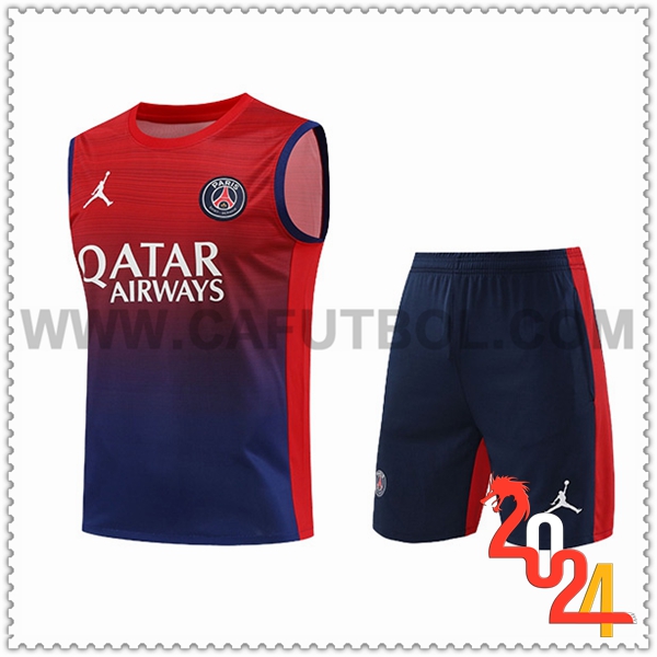 Camiseta Entrenamiento sin mangas PSG Rojo/Azul 2024 2025