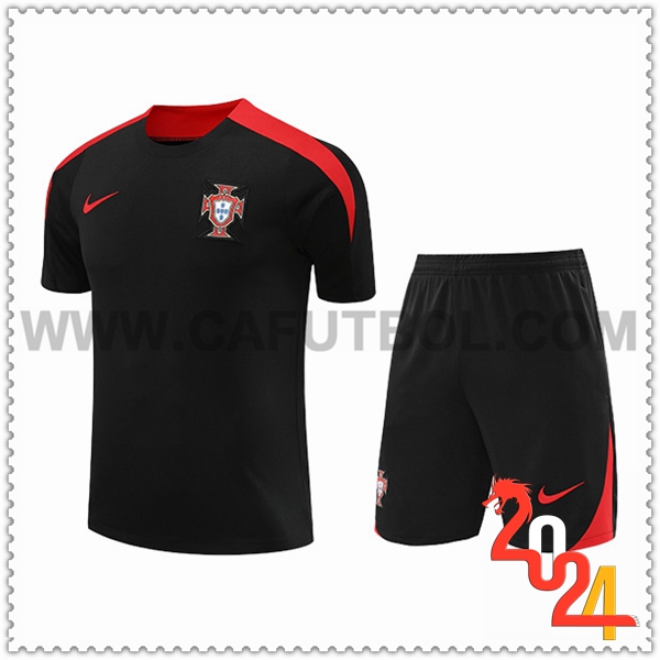 Camiseta Entrenamiento Portugal Negro/Rojo 2024 2025