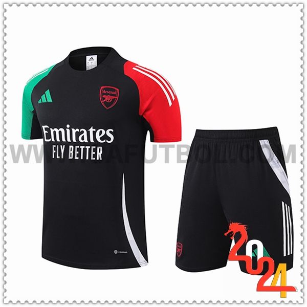 Camiseta Entrenamiento Arsenal Negro/Verde/Rojo 2024 2025