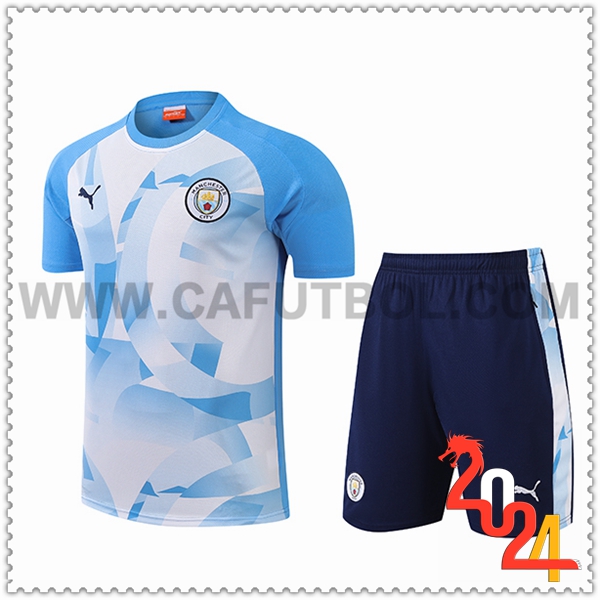 Camiseta Entrenamiento Manchester City Azul/Blanco 2024 2025
