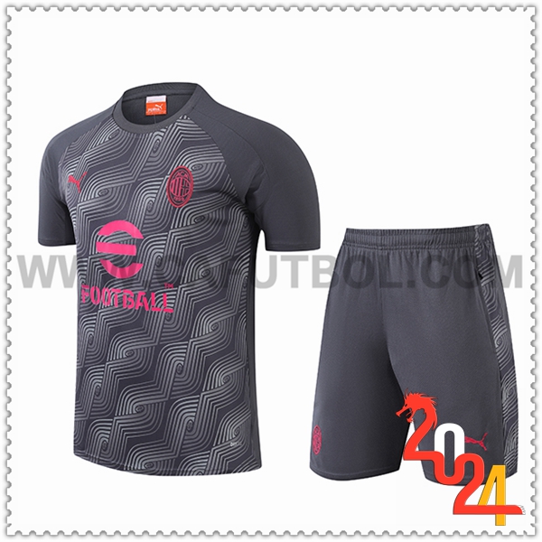 Camiseta Entrenamiento AC Milan Gris/Rosa 2024 2025