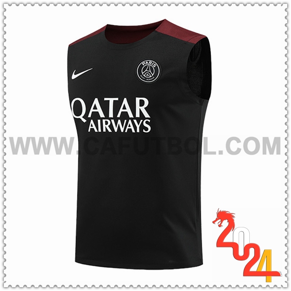 Chalecos De Futbol PSG Negro/Rojo 2024 2025