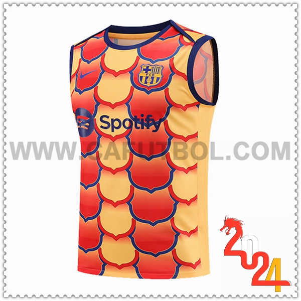 Chalecos De Futbol FC Barcelona Naranja/Rojo 2024 2025