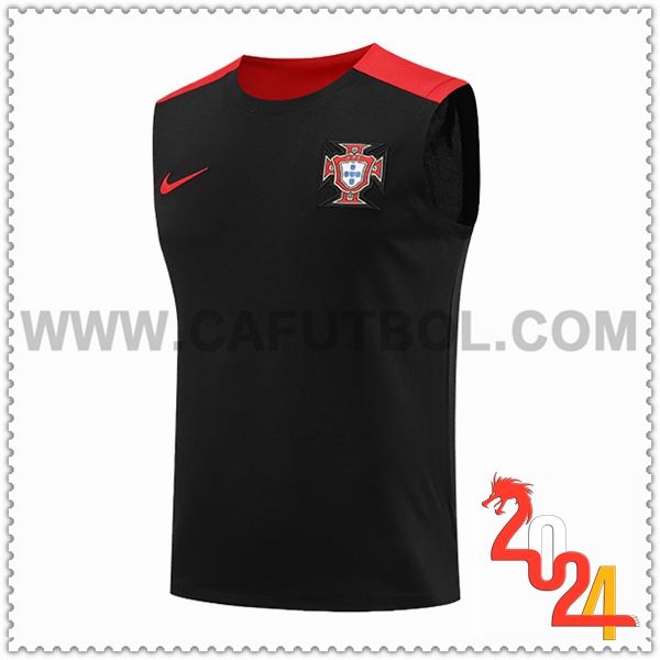 Chalecos De Futbol Portugal Negro/Rojo 2024 2025