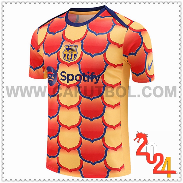 Camiseta Entrenamiento FC Barcelona Naranja/Rojo 2024 2025