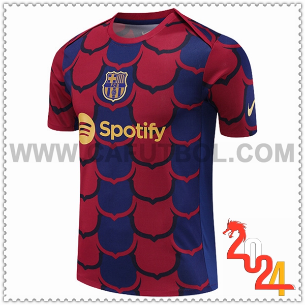 Camiseta Entrenamiento FC Barcelona Azul/Rojo 2024 2025 -02