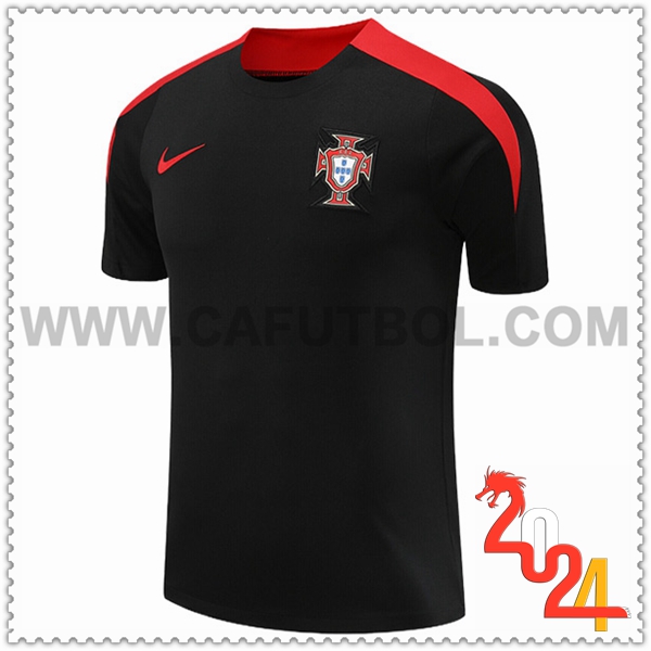 Camiseta Entrenamiento Portugal Negro/Rojo 2024 2025