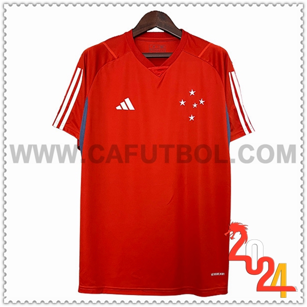 Camiseta Entrenamiento Cruzeiro Rojo/Blanco 2024 2025