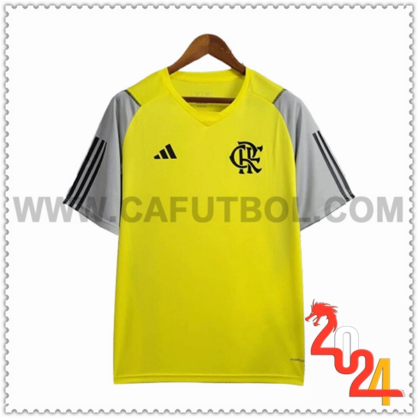 Camiseta Entrenamiento Flamengo Amarillo/Gris 2024 2025