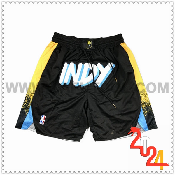 Cortos NBA Indiana Pacers 2024/25 Negro/Amarillo -02