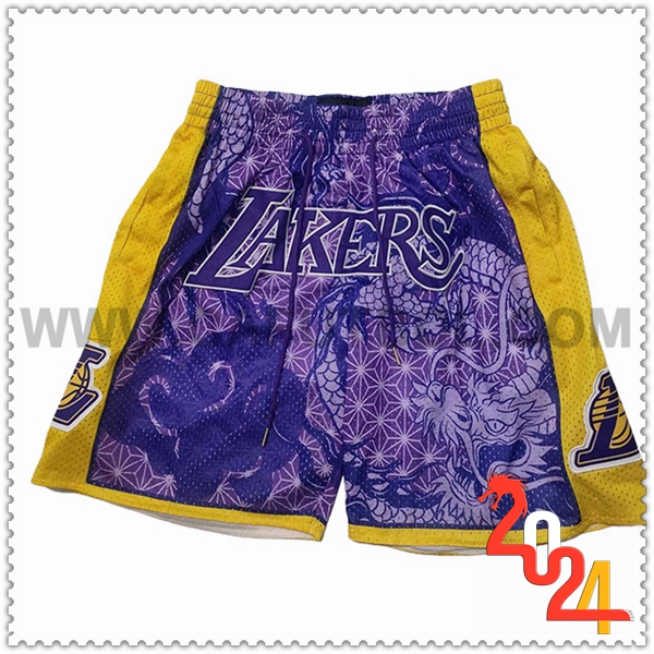 Cortos NBA Los Angeles Lakers 2024/25 Violeta/Amarillo